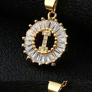 Small Initial Sun Pendant Necklace - Letter "I"